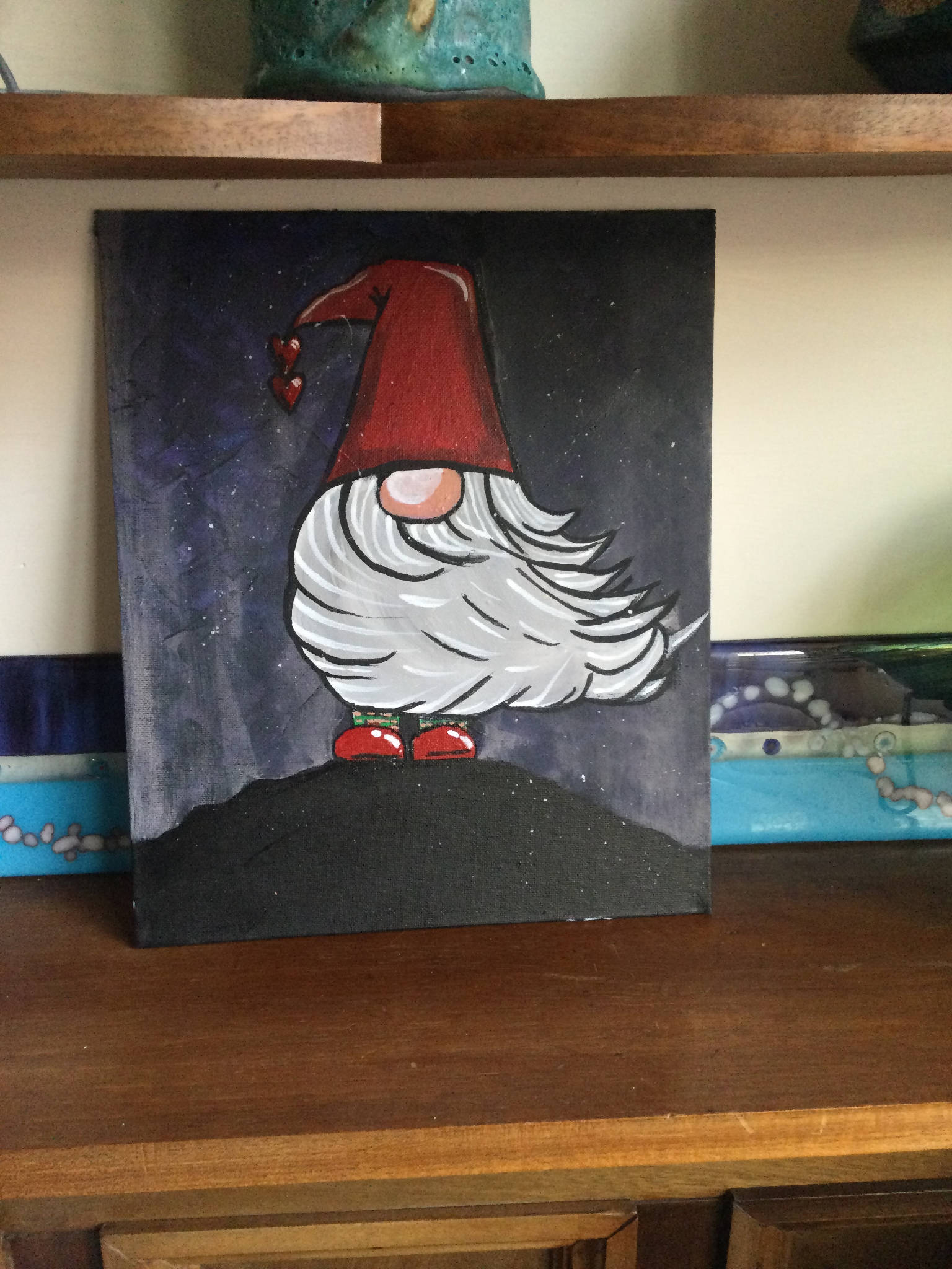 Handpainted Gnome Picture - 10" x 12" Blanchard
