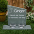 Personalised Green Slate Memorial Headstone On A Plinth With Tea Light Holders.
