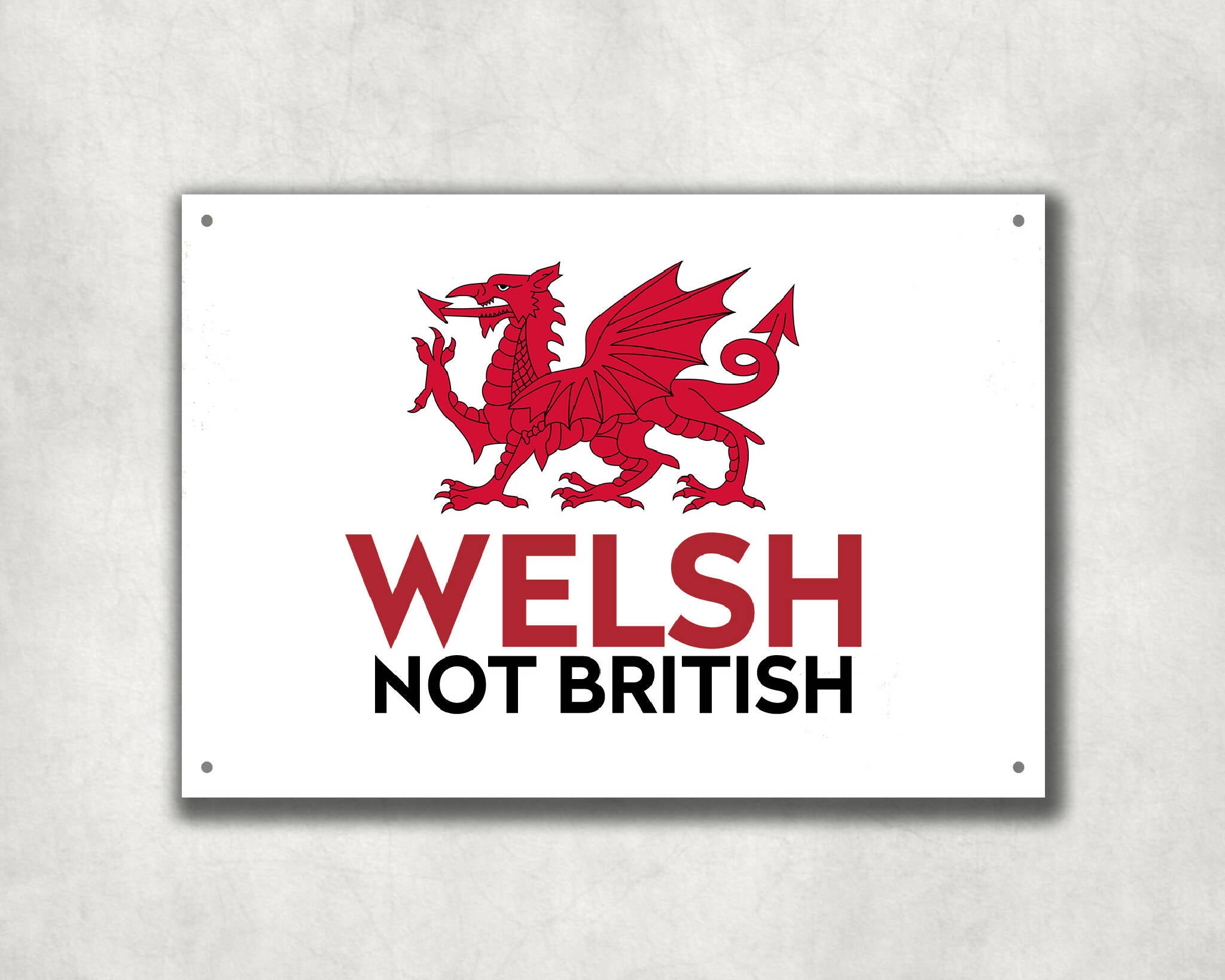 Welsh Not British | Aluminium Printed Metal Street Sign