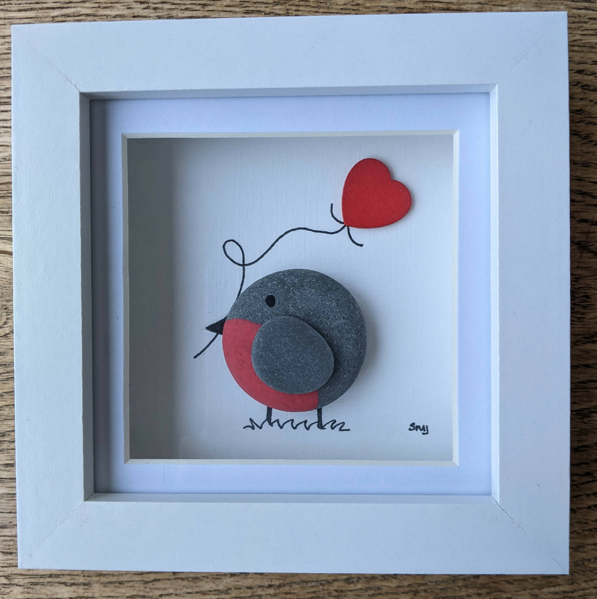 Mini Frame: Robin with Heart Balloon