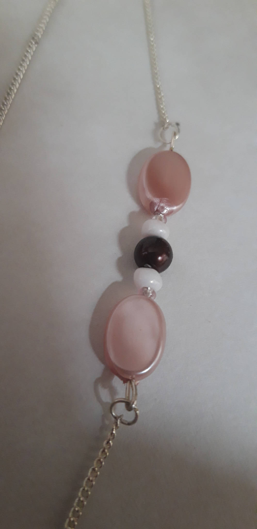 Pink necklace and earring set