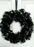 Halloween Rag Wreath in Black and Slime Green