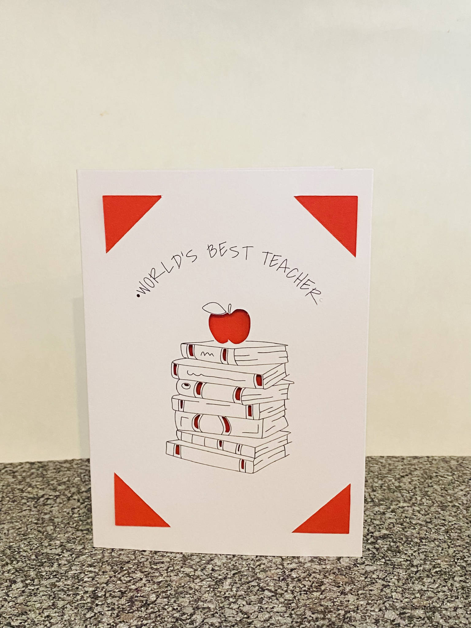 World’s best teacher card - Red