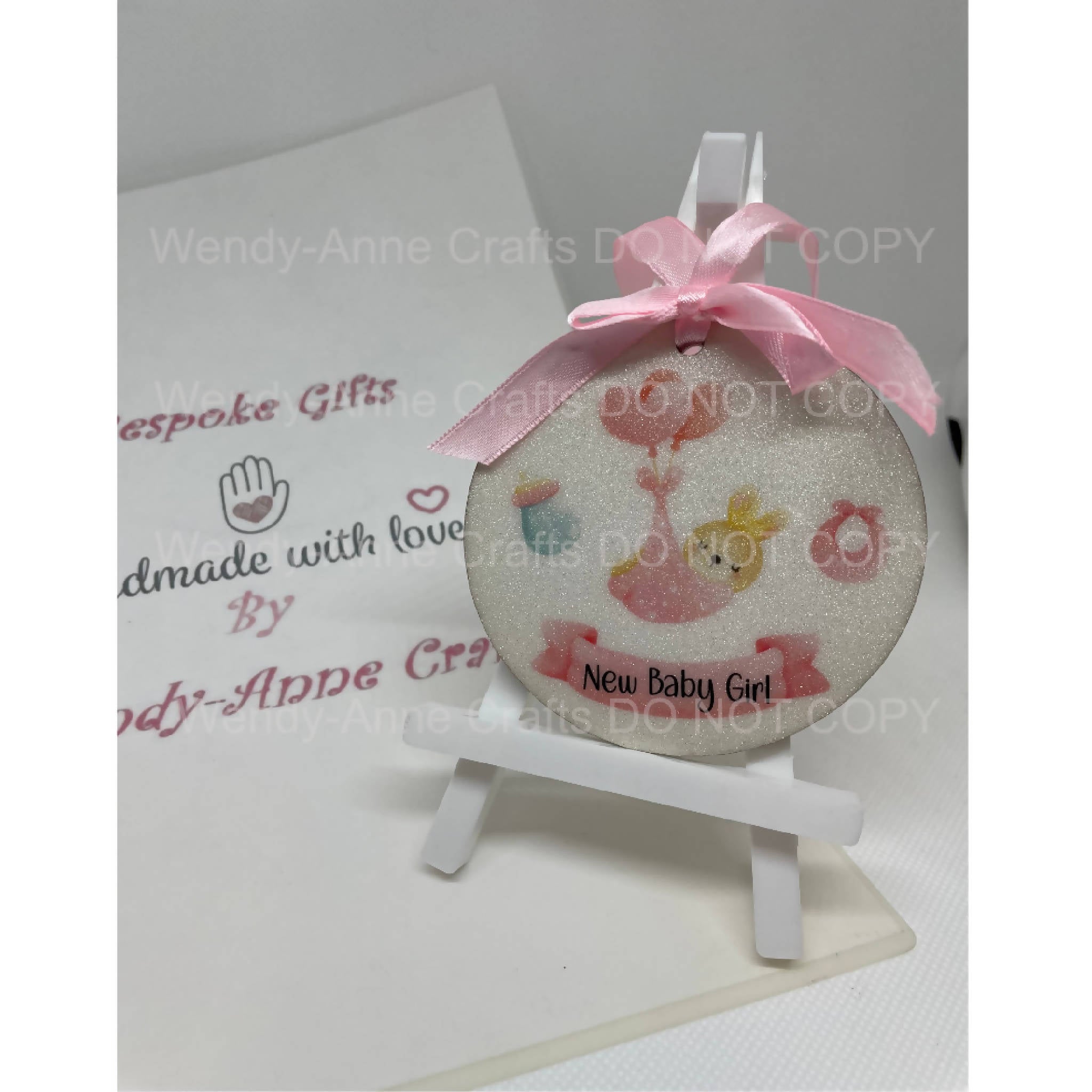 New baby personalised tag