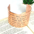 Shakespeare Quote Venus and Adonis Hand Stamped Copper Statement Cuff