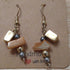 Handmade earrings with mixed metal coloured beads & stone chips