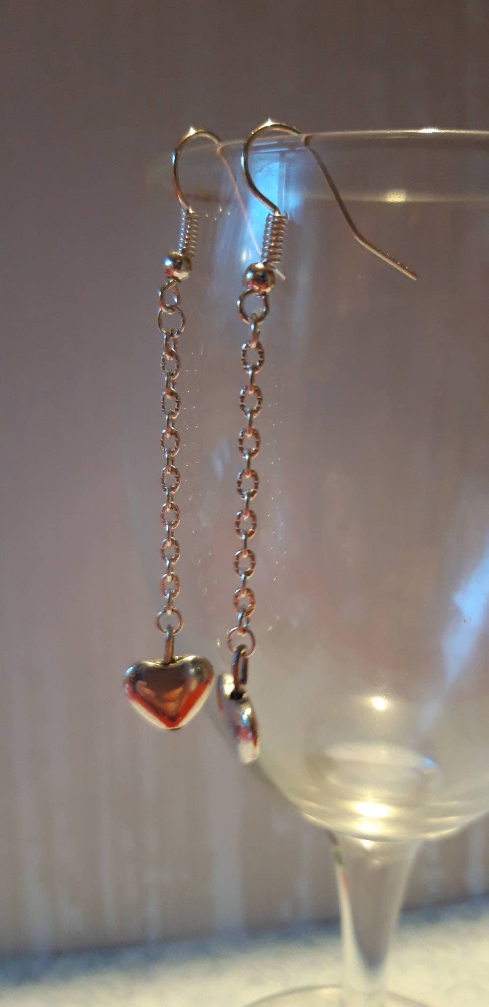 Hanging hearts earrings