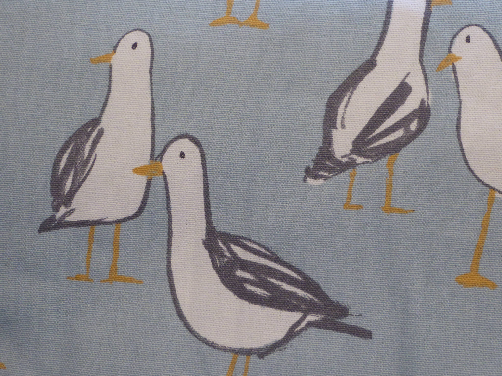 Pair of Seagull Fabric Cushion Covers