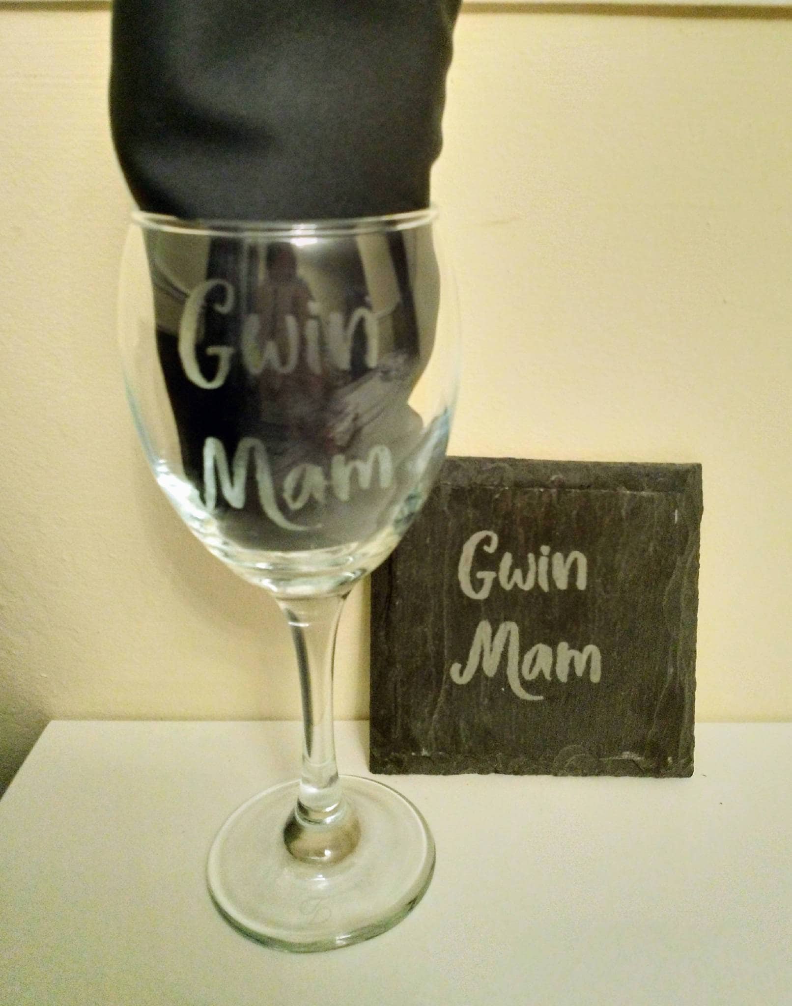'Gwin Mam' Wine Glass - additional personalisation available