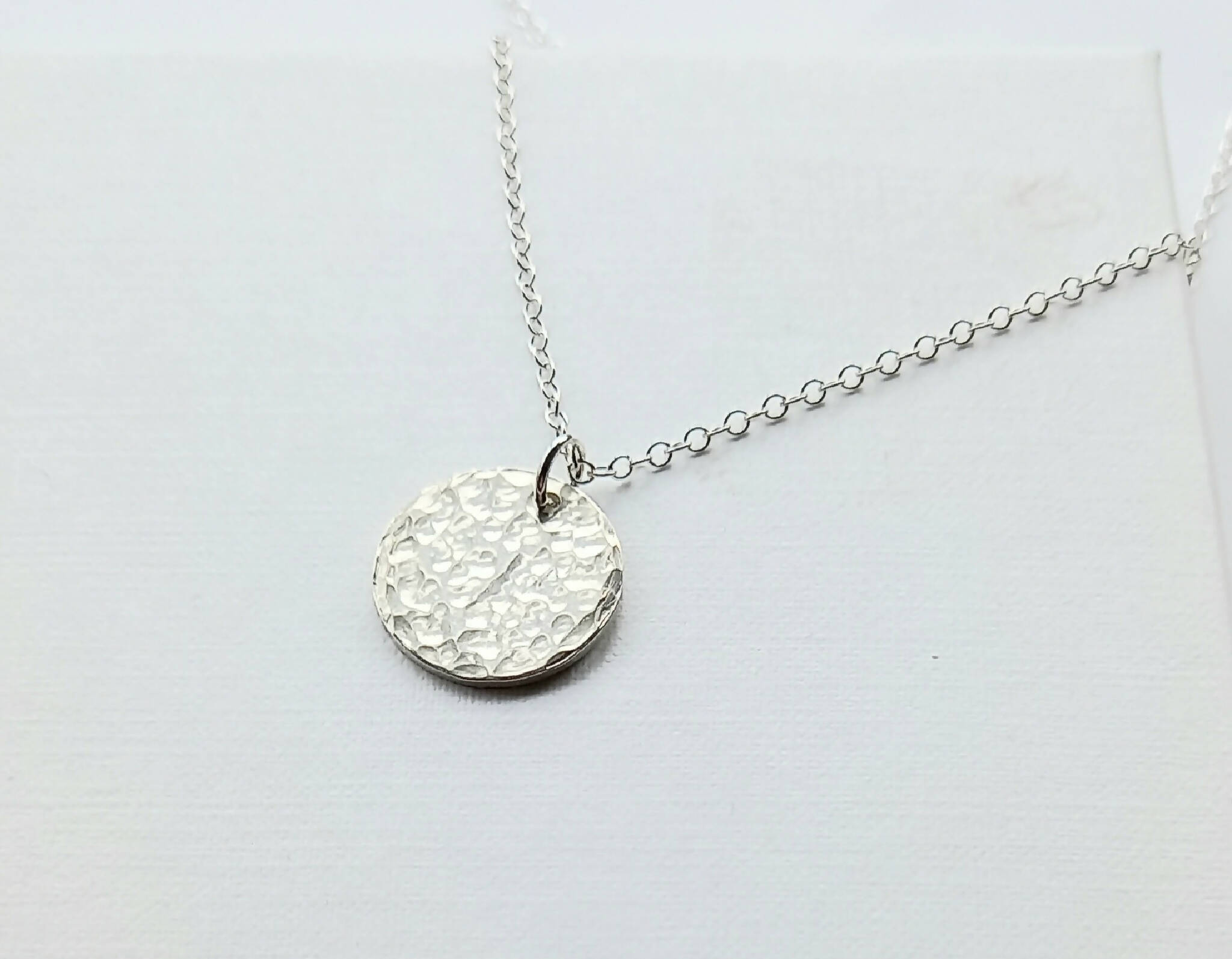 Hammered silver necklace