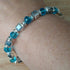 Blue & Silver coloured bracelet, handmade using recycled beads. 19cm length