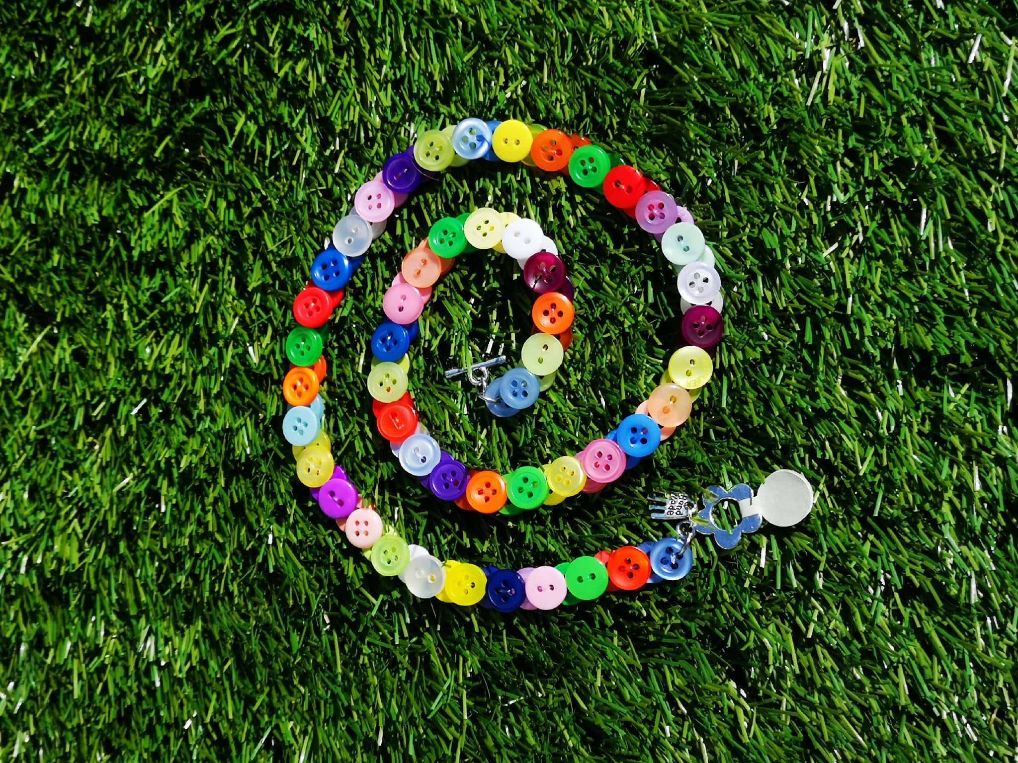 Button Necklace (Multi Bright 2)
