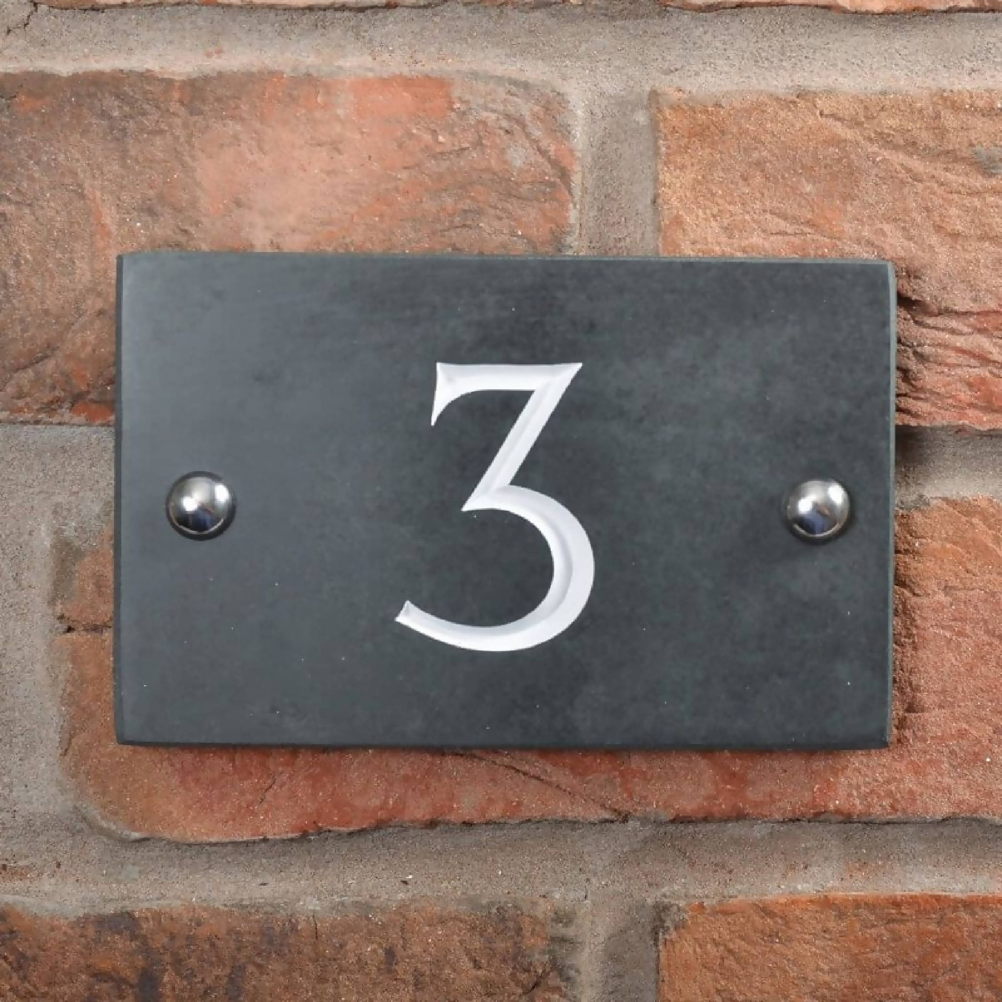 Smooth slate house number