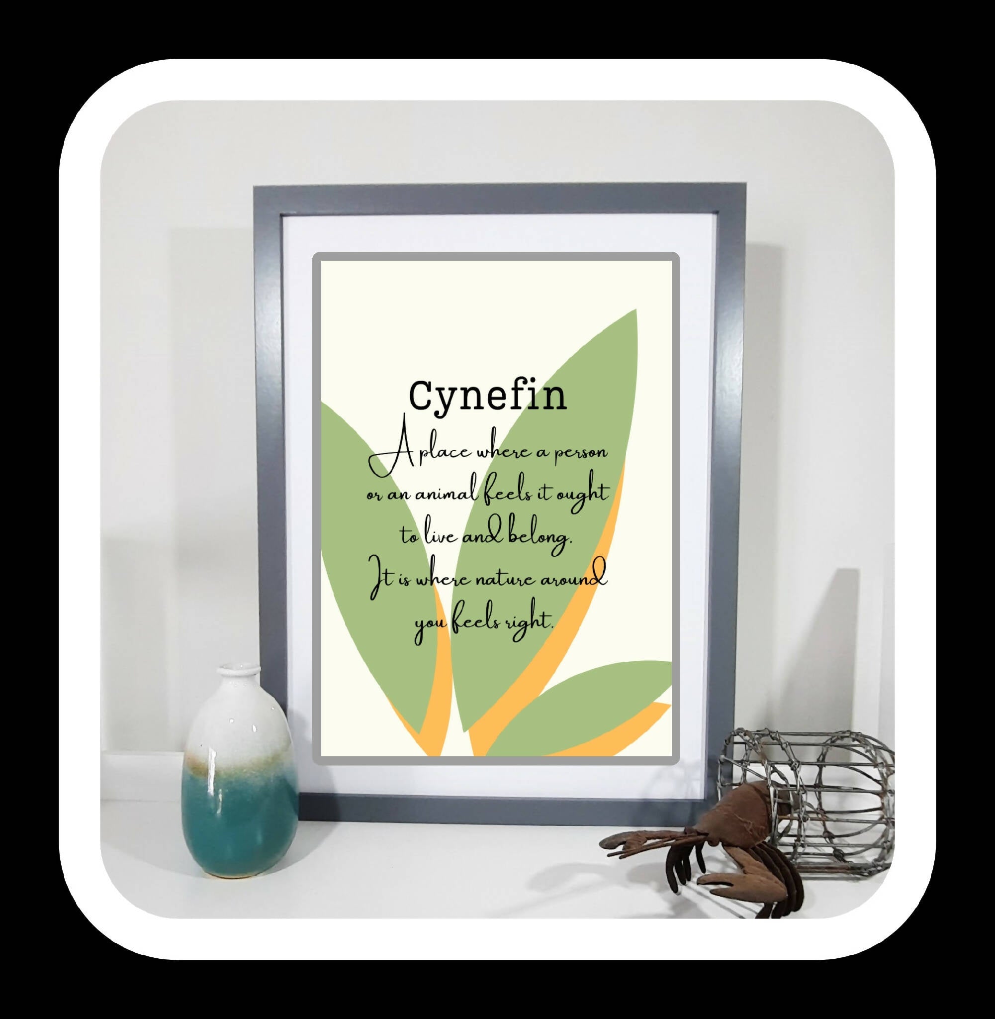Definition of Cynefin, Welsh print, Hiraeth print, Welsh Wall art, Welsh poster, Meaning of Cynefin, Digital Art