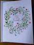 Watercolour wreath card