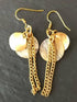 Gold Disc and Shell Earrings