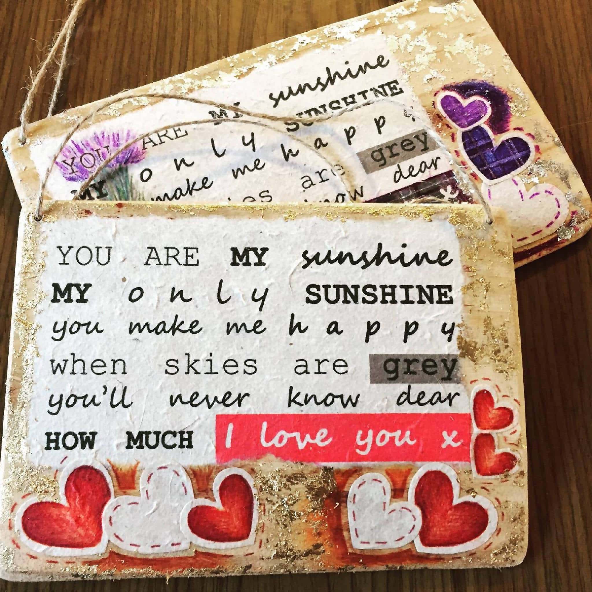 Handmade 'You are my sunshine' wall plaque