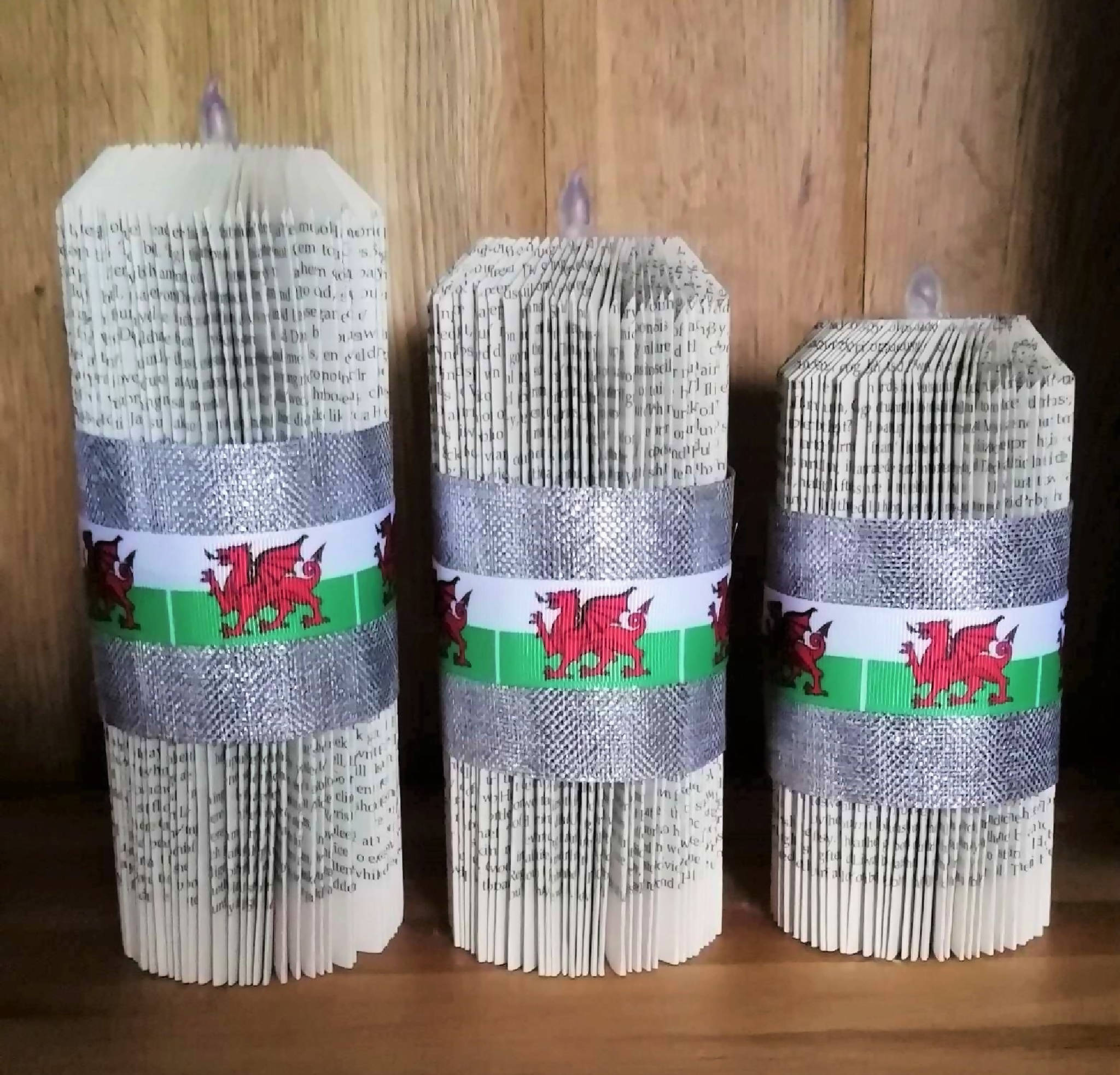 Book Fold Candles WALES / DRAGON