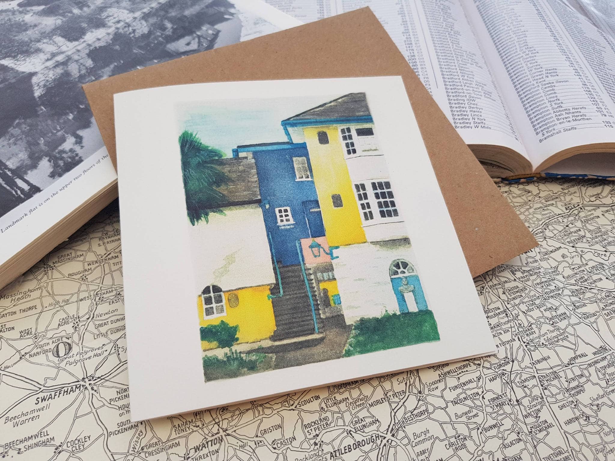 Greetings cards of watercolour print of Portmeirion