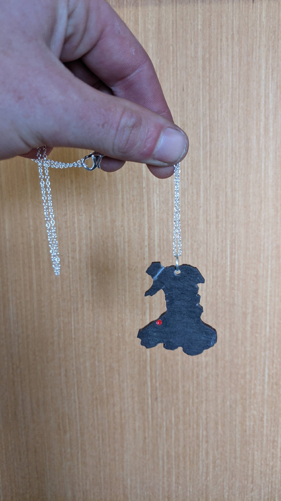 Wales Map Slate Necklace