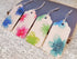 Hand-painted watercolour rainbow flowers present tags print (set of 4)