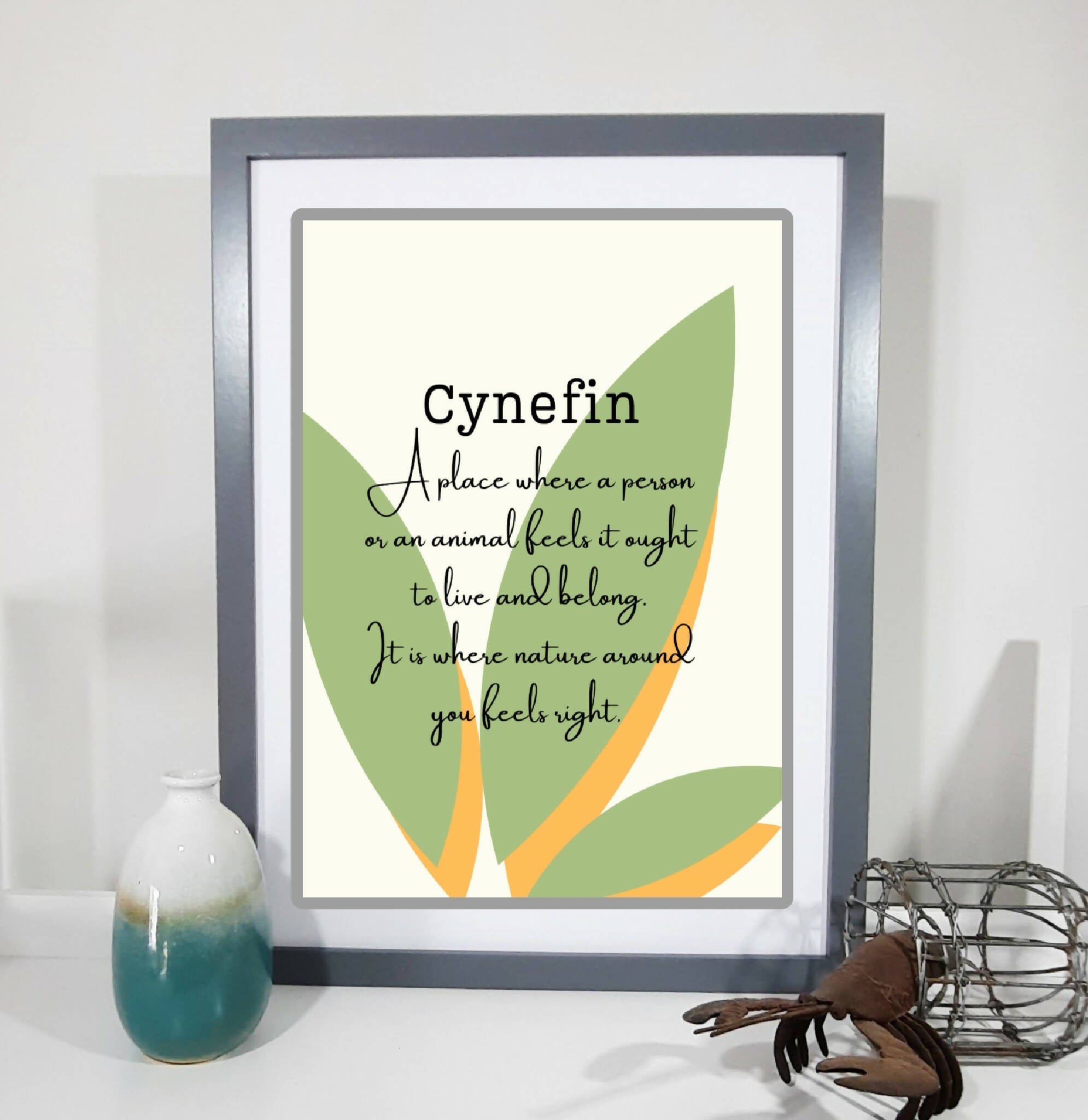 Definition of Cynefin, Welsh print, Hiraeth print, Welsh Wall art, Welsh poster, Meaning of Cynefin, Digital Art, A5