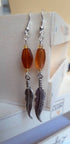 Amber Feather Earrings