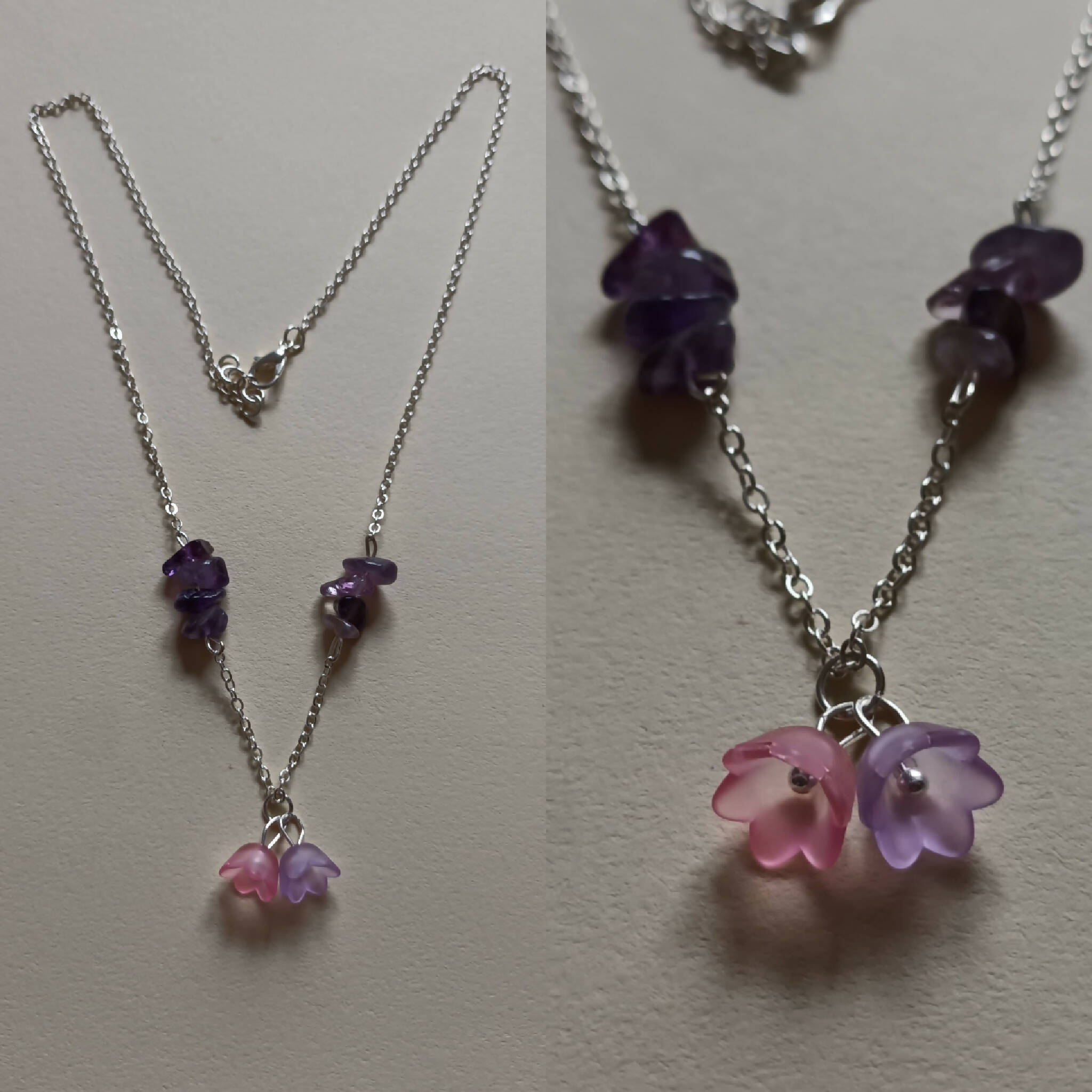 Amethyst flower necklace