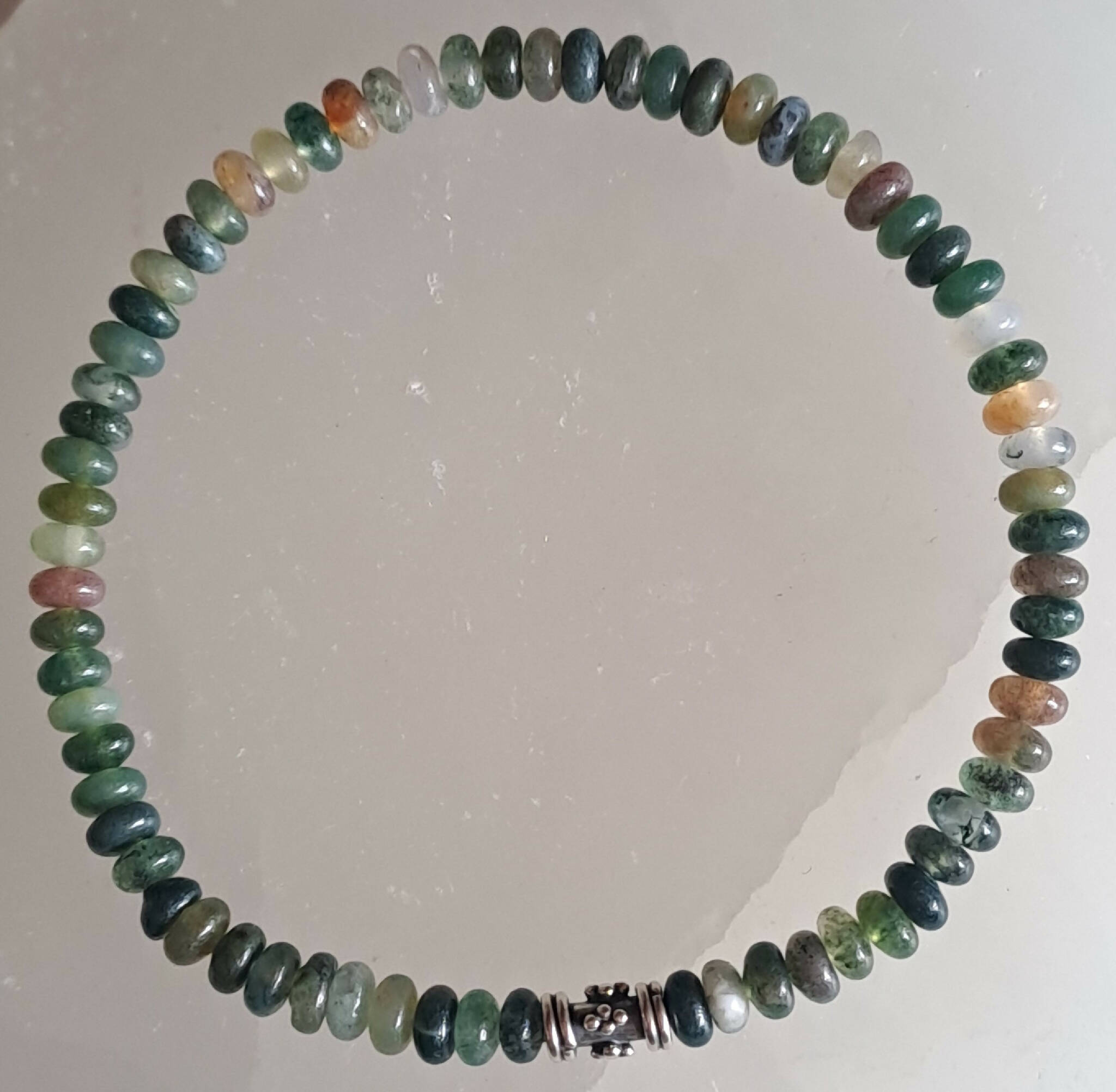 Indian Agate and Sterling Silver Bracelet
