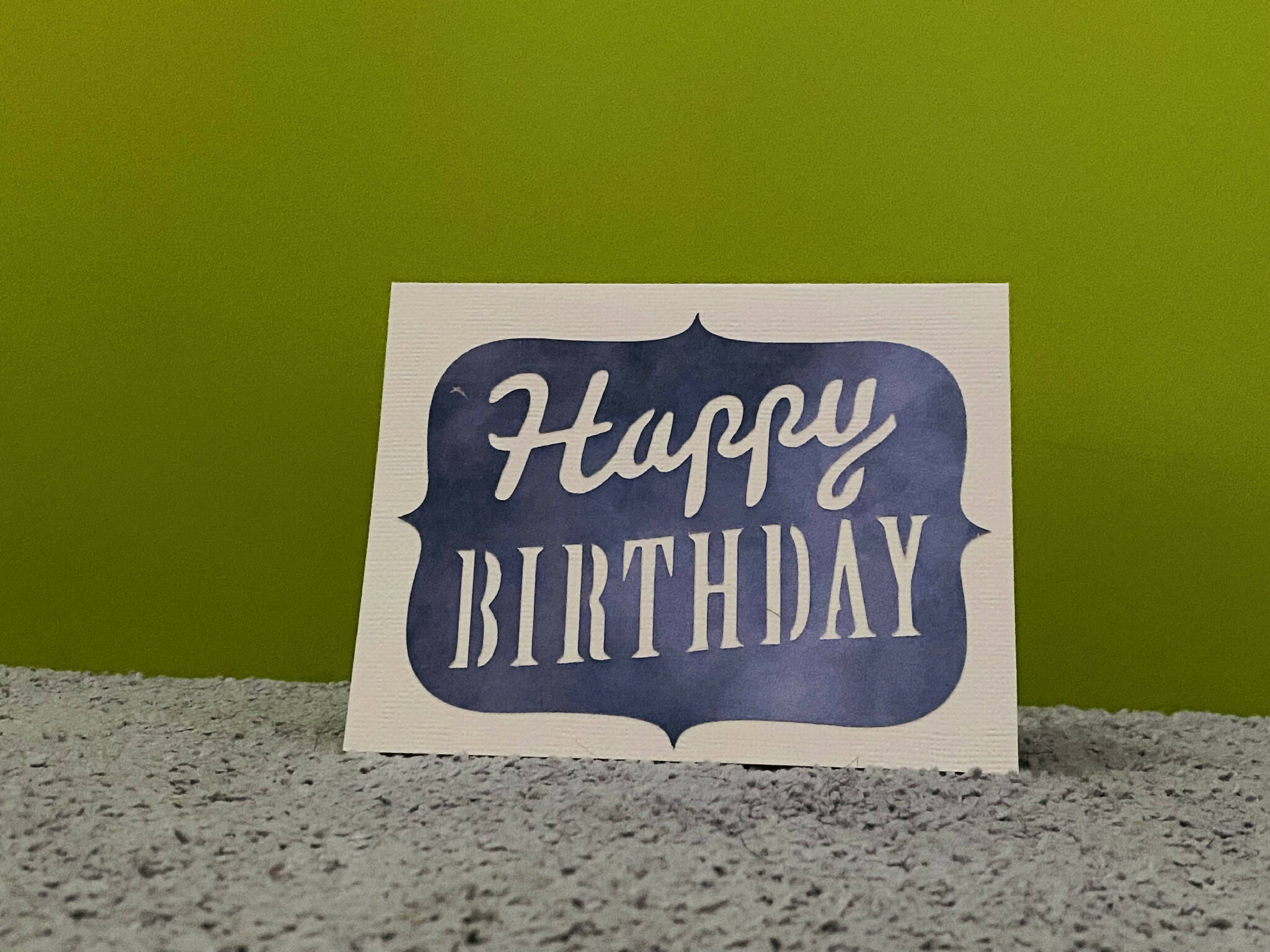 Happy birthday card - bluey purple
