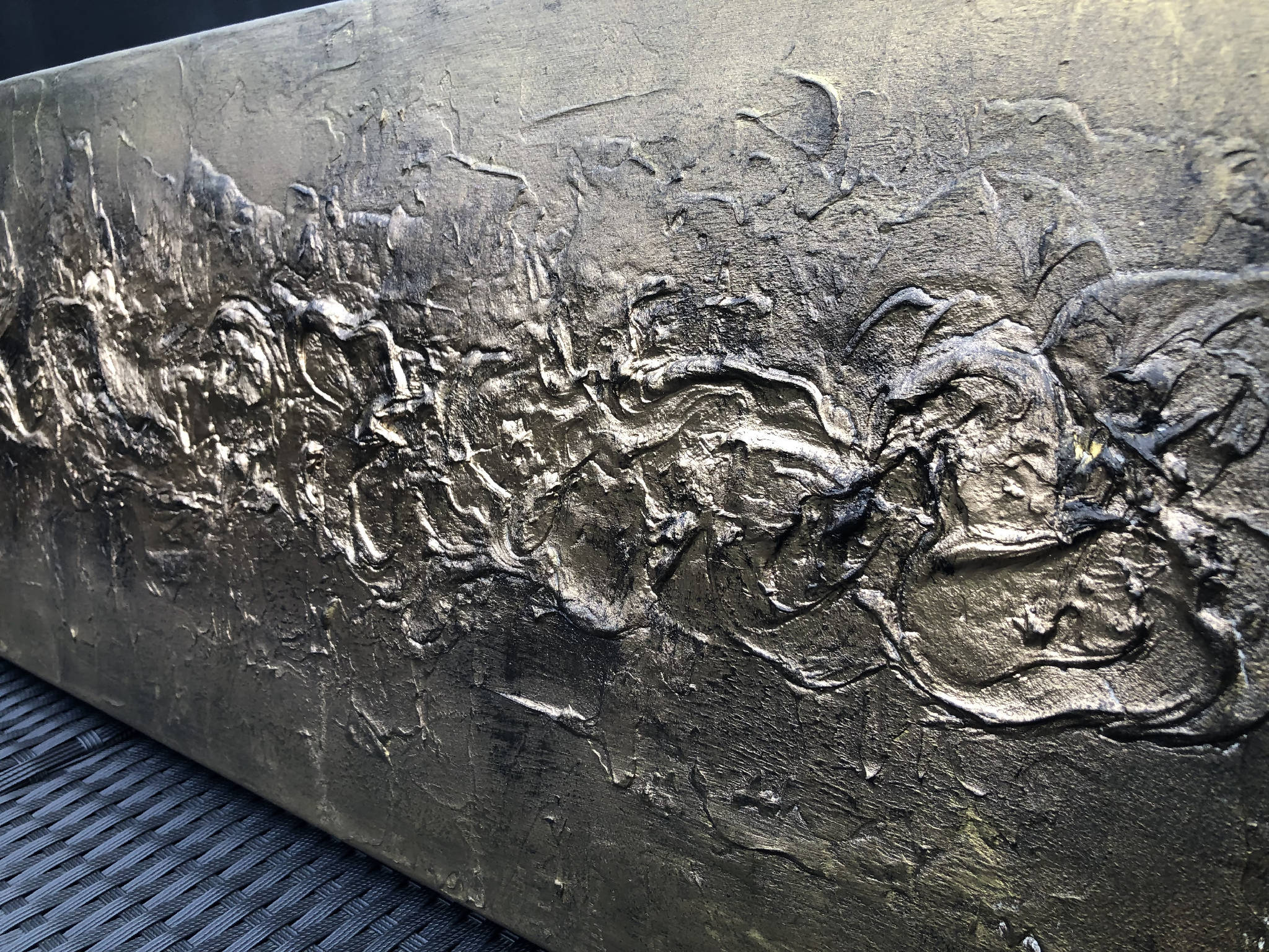 BRONZIUM - Striking textured art in bronze and gold (102x30x4cm)