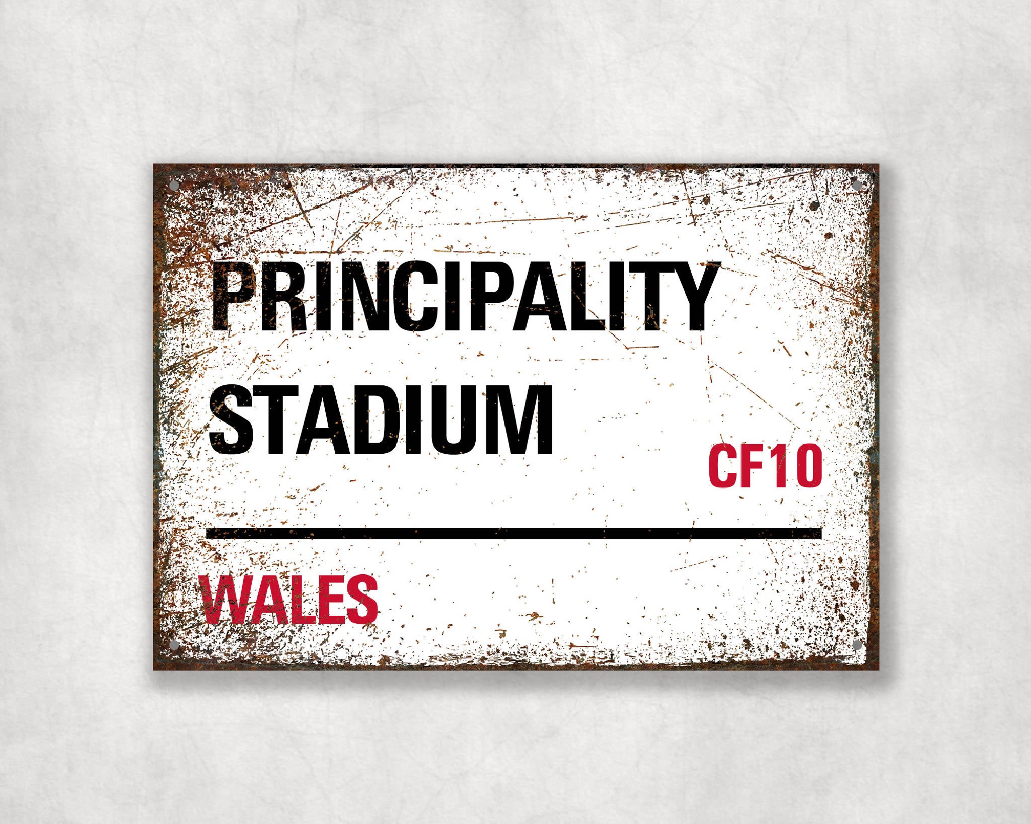 The Principality Stadium - Wales aluminium printed metal street sign - gift, keepsake, football gift