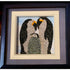 Penguin and baby art framed quilled picture