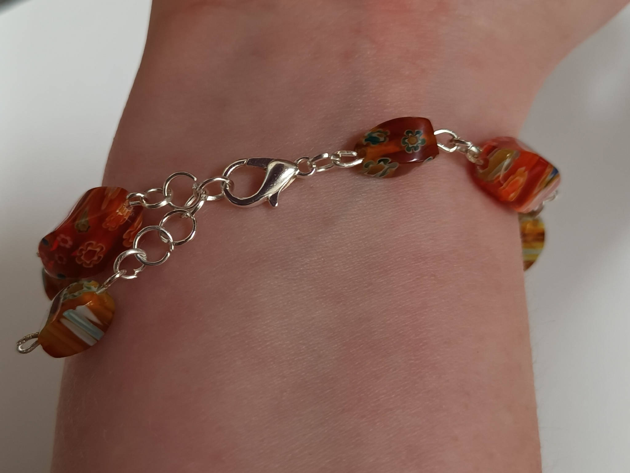 Orange glass bracelet