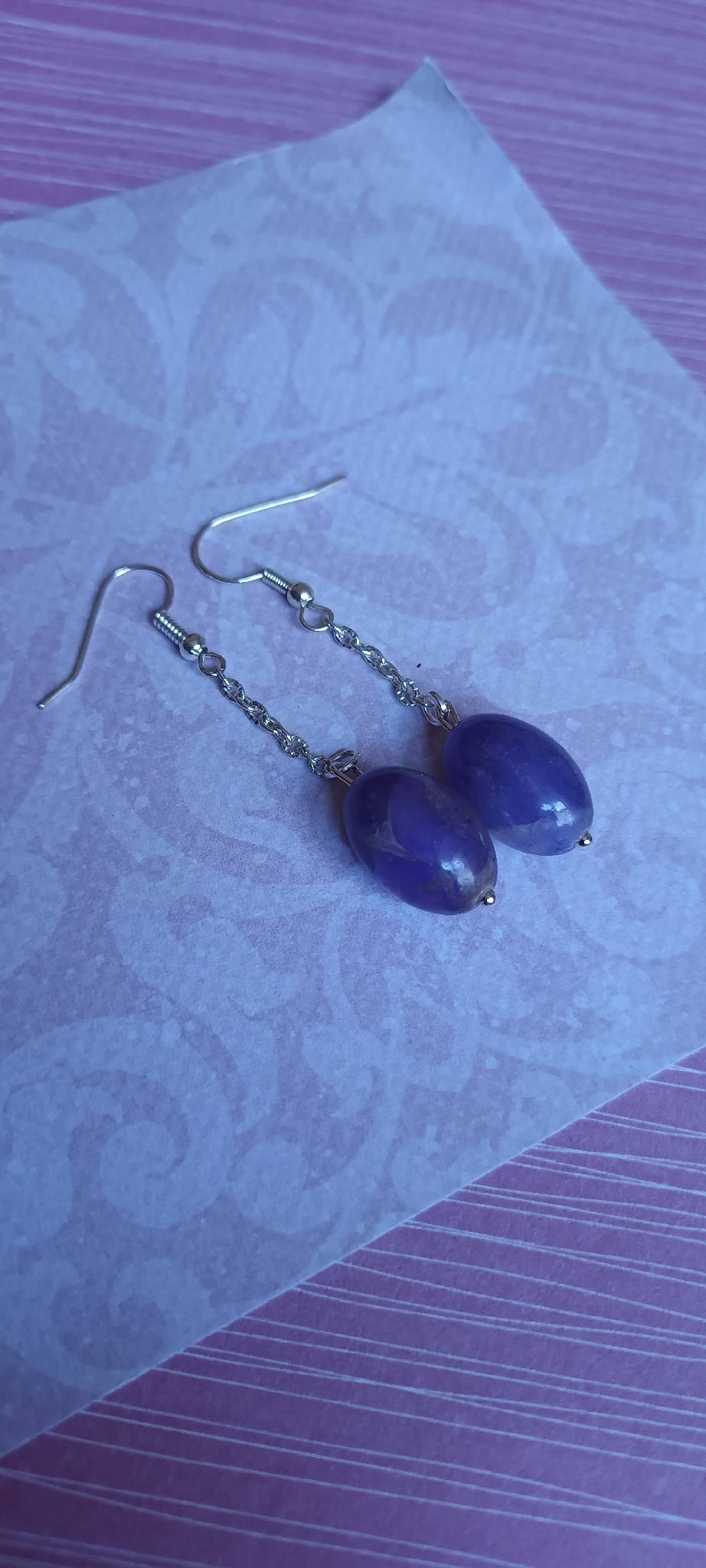 Periwinkle chain earrings