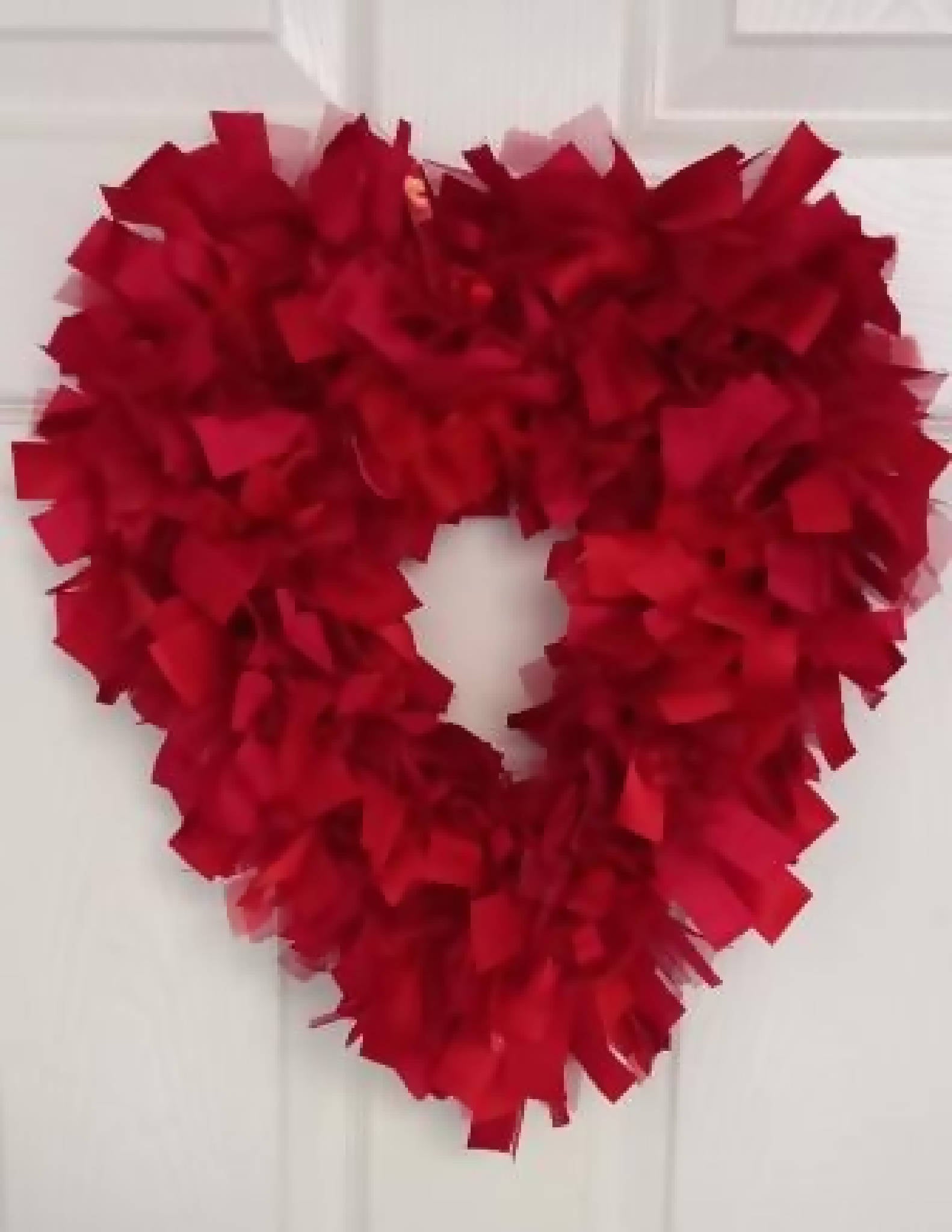 Red Heart Rag Wreath