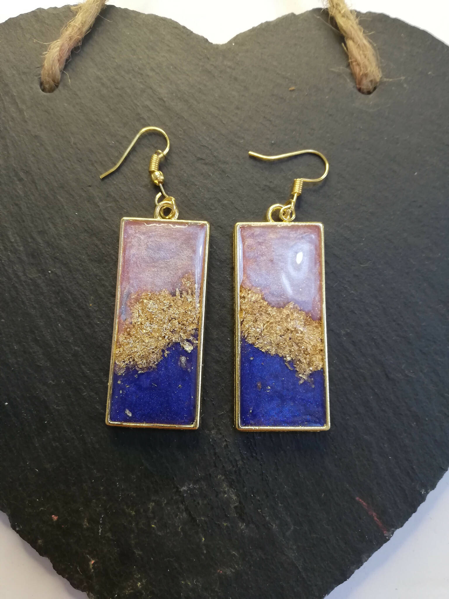 Pearly Pink and purple earrings