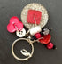Keyring Handbag Charm in Reds and Silver