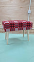 Red Welsh Tapestry woven fabric designed stool handmade