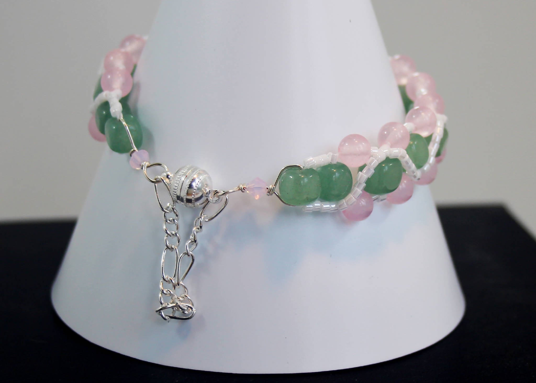 Aventurine & Rose Quartz Gemstone Bracelet (317)