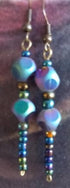 Peacock Coloured Glass Bead Earrings