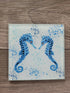 Glass Seahorse Coaster / Light Blue Seahorse