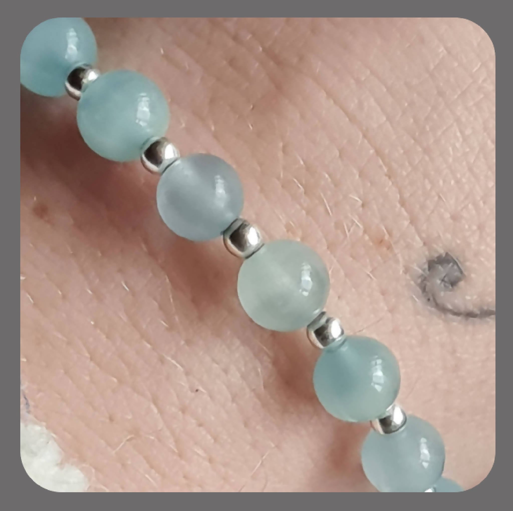 Blue Calcite and sterling silver bracelet
