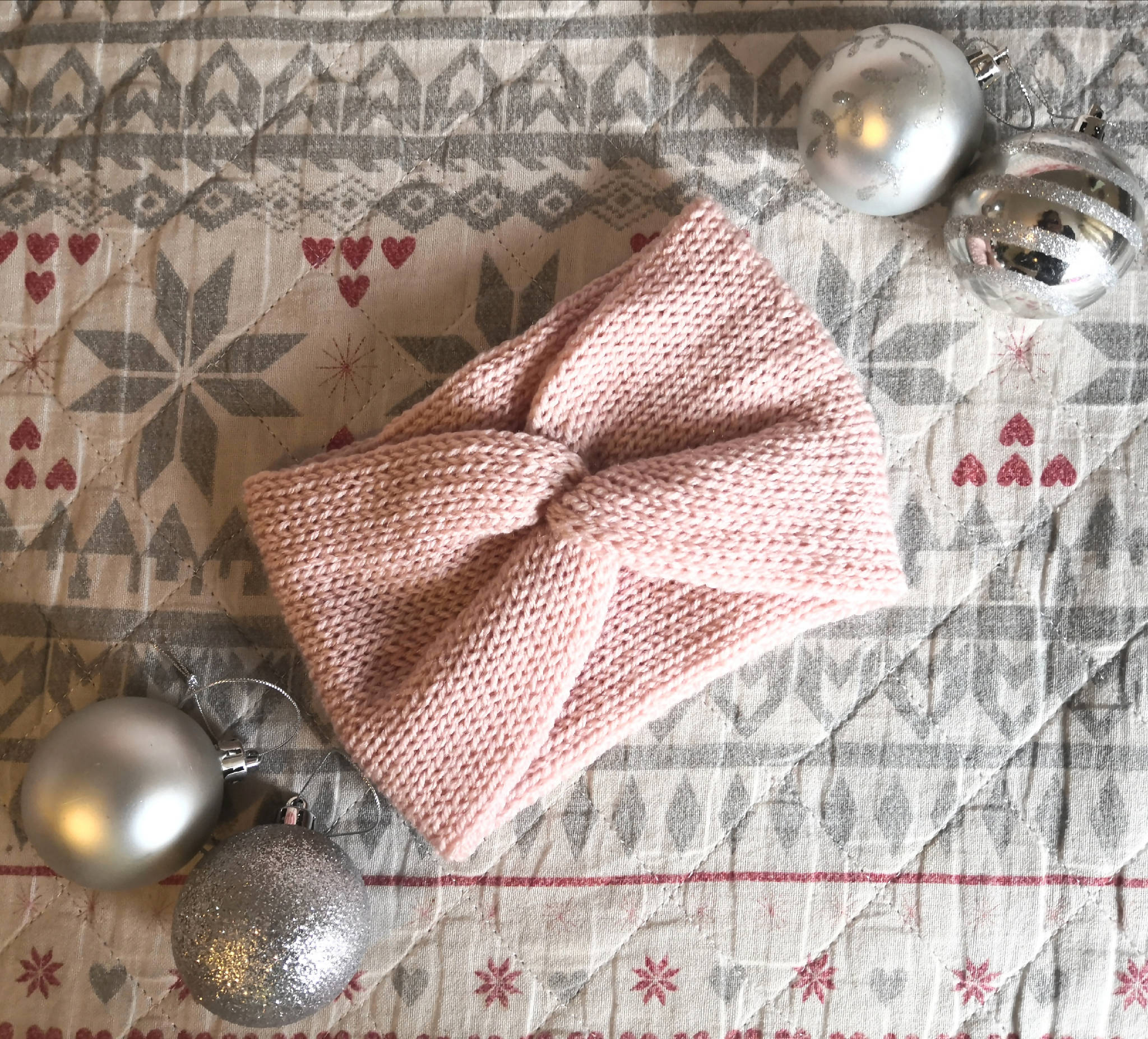 Soft Pink Adult Head band - handmade knitted ear warmer/ head warmer - twisted Turban