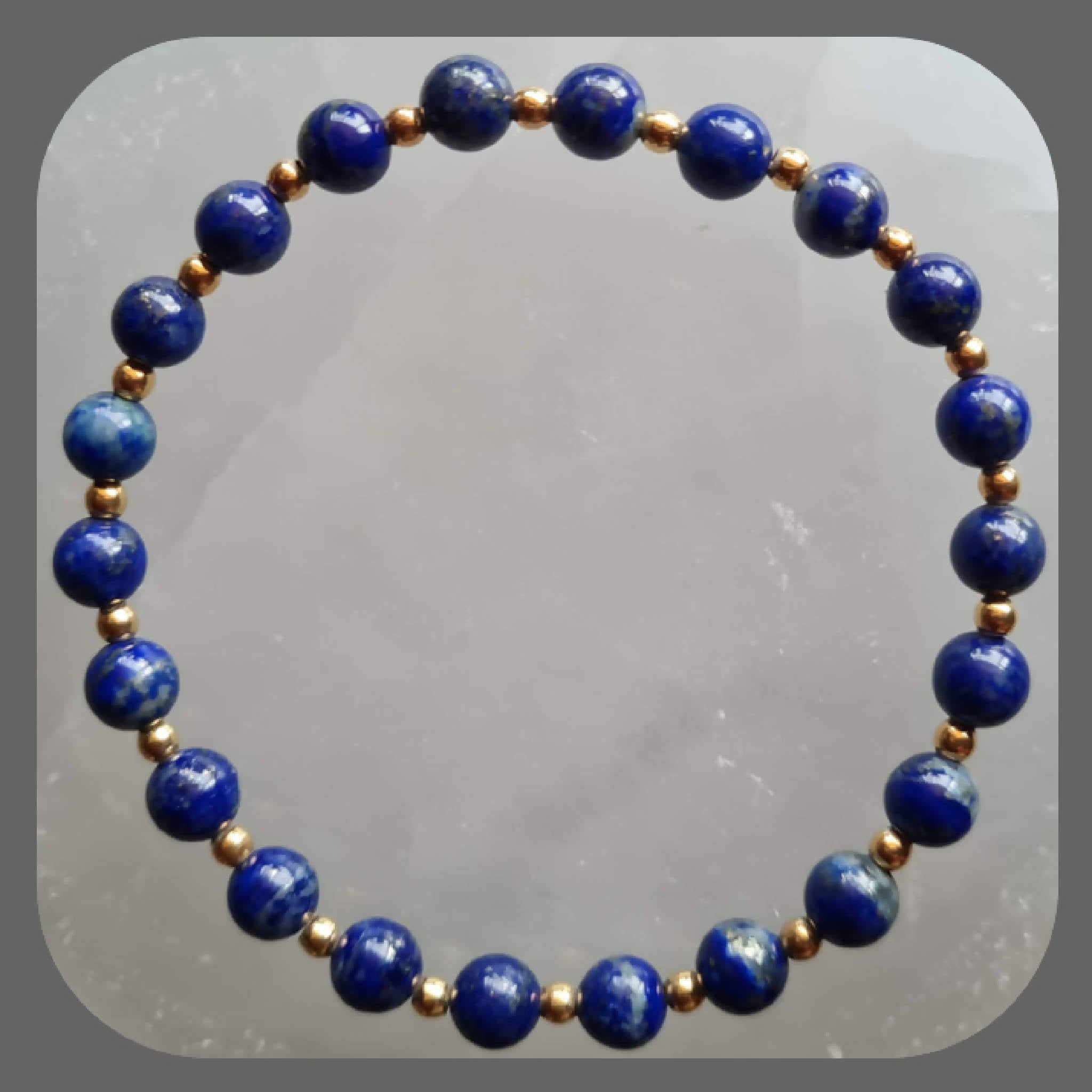 Lapis Lazuli and Vermeil Beaded Bracelet