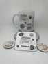 Coffee lovers mug and coaster set personalised
