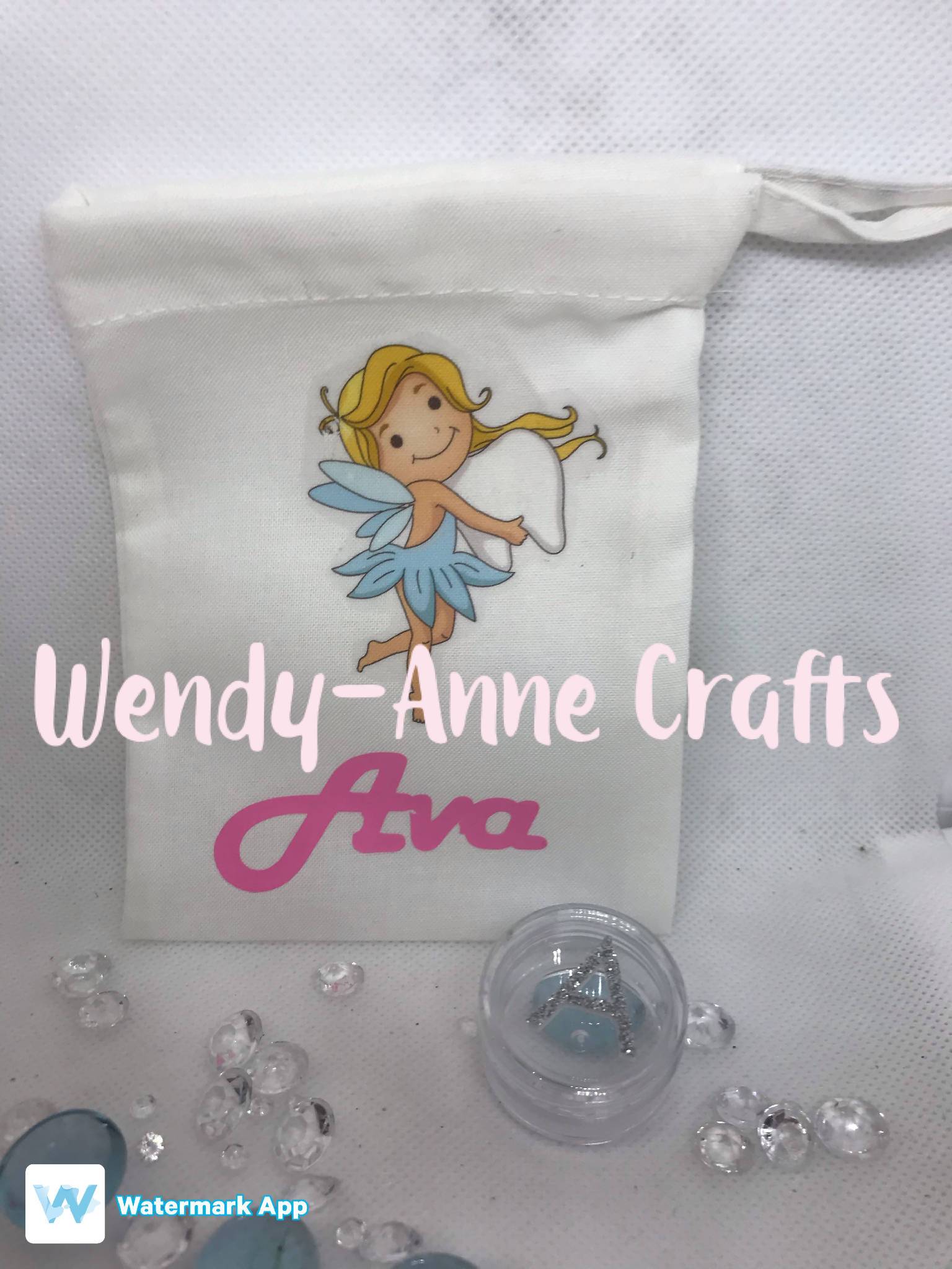Personalised Tooth Fairy Bag with Tooth pot