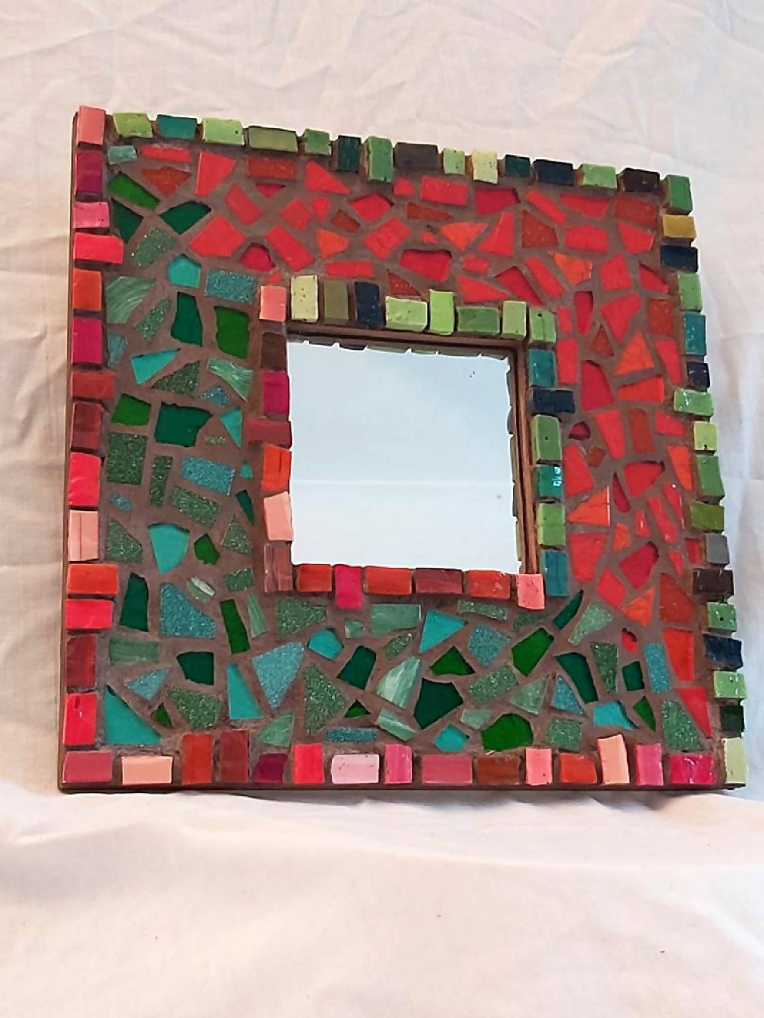 Mosaic mirror red green